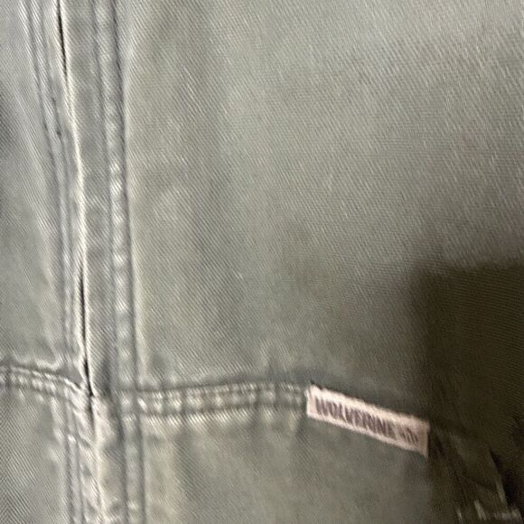 MENS WOLVERINE Zip Up Canvas VEST Size XL Olive Green Quilted Lining - Picture 2 of 8